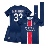 Paris Saint-Germain Warren Zaire-Emery #33 Hemmatröja Barn 2024-25 Kortärmad (+ Korta byxor)